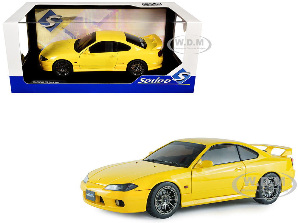 1999 Nissan Silvia (S15) Spec-R Aero RHD (Right Hand Drive) Lightning Yellow 1/18 Diecast Model Car by Solido diecast model