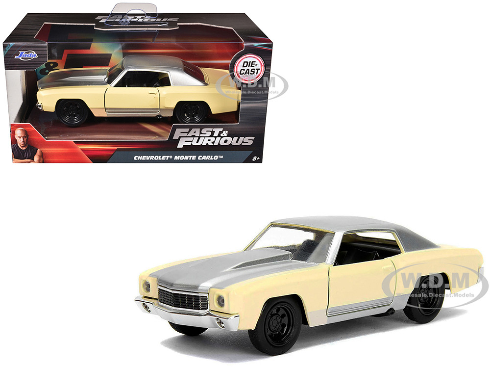Chevrolet Monte Carlo Cream with Silver Hood and Top "The Fast and the Furious: Tokyo Drift" (2006) Movie "Fast & Furious" Series 1/32 Diecast Model Car by Jada diecast model