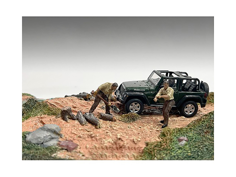 "4X4 Mechanics" 2 Piece Diecast Figure Set 2 for 1/43 Scale Models by American Diorama diecast model