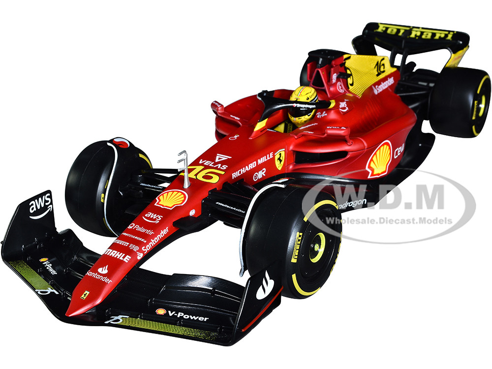 Ferrari F1-75 #16 Charles Leclerc "Giallo Modena" 2nd Place Formula One F1 Italian GP (2022) "Formula Racing" Series 1/18 Diecast Model Car by Bburago diecast model