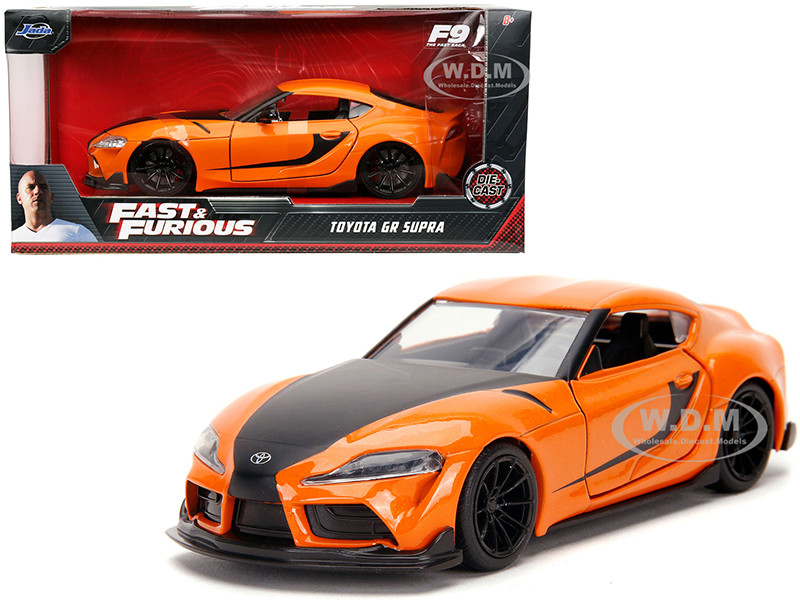 Toyota GR Supra Orange with Black Stripes "Fast & Furious 9 F9" (2021) Movie 1/32 Diecast Model Car by Jada diecast model