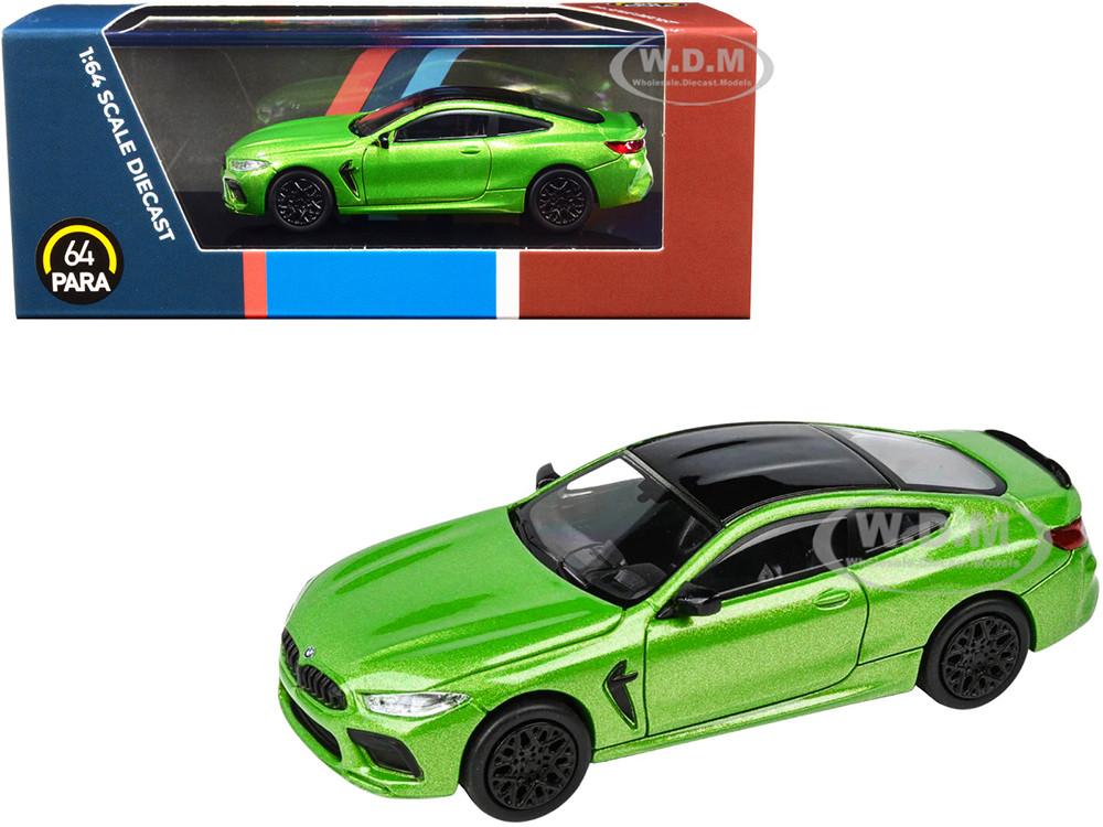 BMW M8 Coupe Java Green Metallic with Black Top 1/64 Diecast Model Car by Paragon Models diecast model