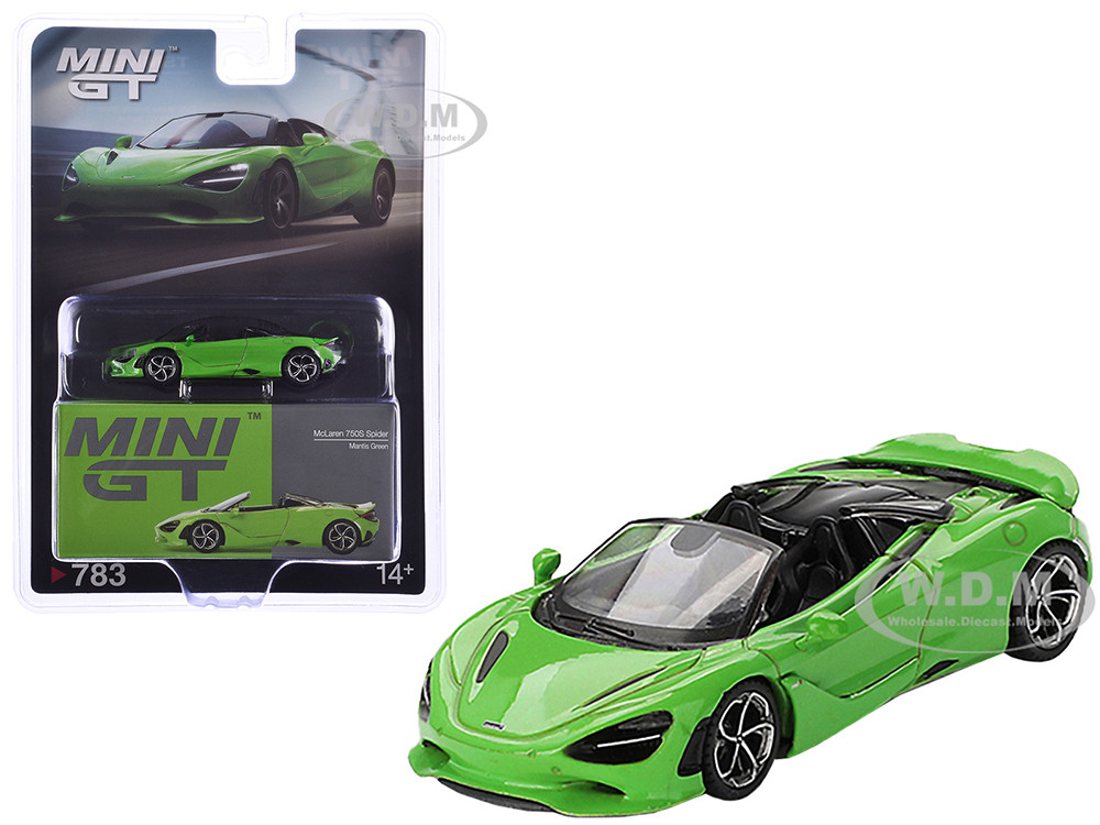 McLaren 750S Spider Mantis Green Limited Edition 1/64 Diecast Model Car by Mini GT diecast model