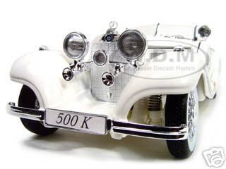 1936 Mercedes Benz 500 K Special Roadster White 1/18 Diecast Model Car by Maisto diecast model