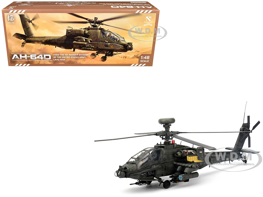 Hughes AH-64D Apache Longbow Helicopter "Charlie Company, 1st Battalion, 227th Aviation Regiment, 1st Cavalry Division, Operation Iraqi Freedom" (2003) United States Army 1/48 Diecast Model by Bless Wing diecast model