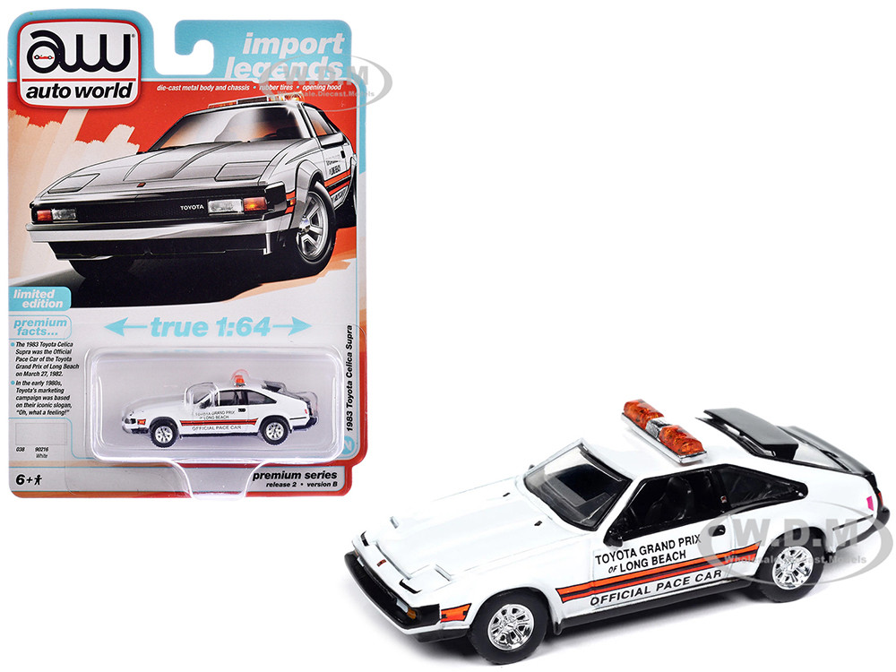 1983 Toyota Celica Supra "Toyota Grand Prix of Long Beach Official Pace Car" White "Import Legends" Series 1/64 Diecast Model Car by Auto World diecast model