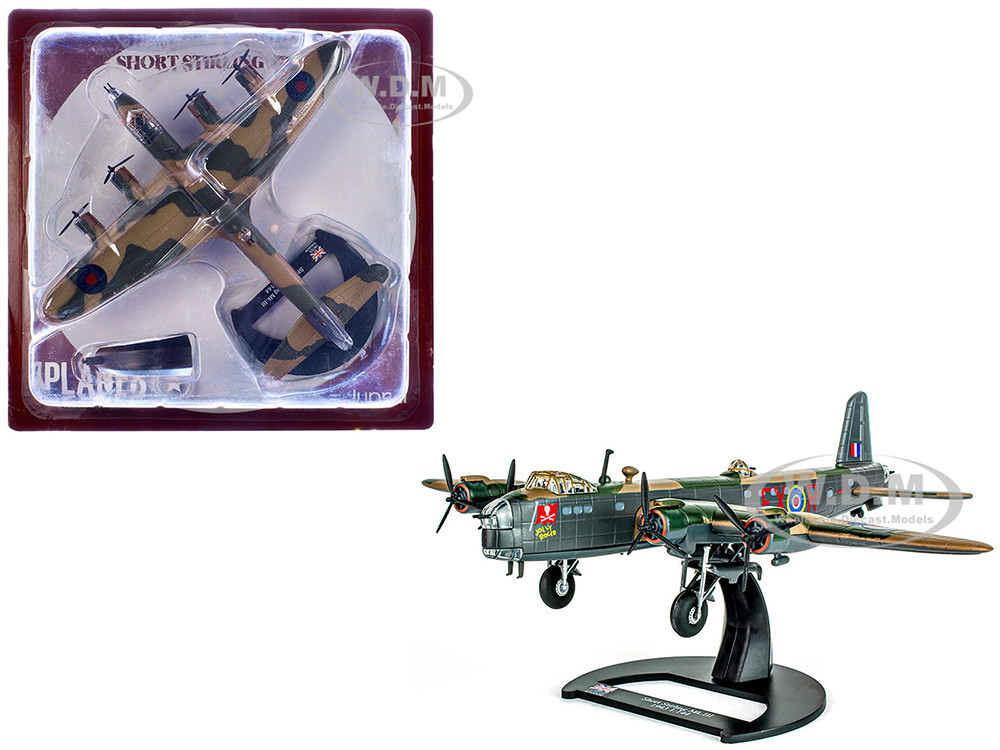 Short Stirling Mk.III Aircraft "Jolly Roger, No. 199 Squadron, 100 Group" (1943) British Royal Air Force "Planes of World War II" Series 1/144 Diecast Model Airplane by Luppa diecast model