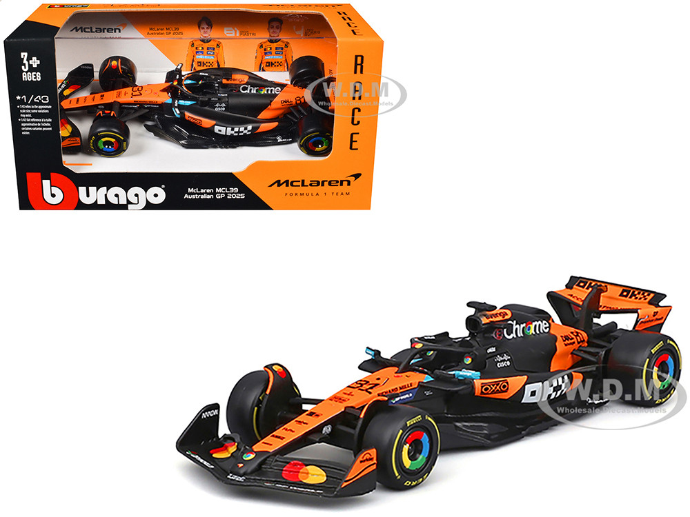 McLaren MCL39 #81 Oscar Piastri "OKX" Formula One F1 "Australian GP" (2025) "Race" Series 1/43 Diecast Model Car by Bburago diecast model