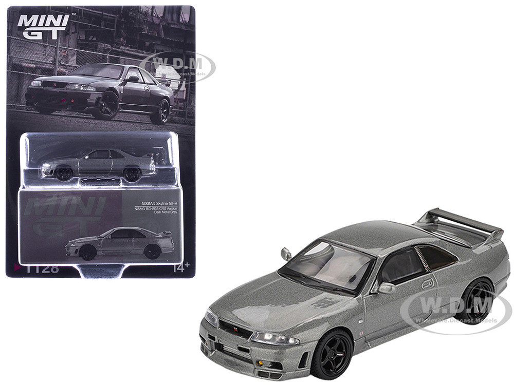 Nissan Skyline GT-R (NISMO BCNR33 CRS Version) RHD (Right Hand Drive) Dark Metal Gray Metallic Limited Edition 1/64 Diecast Model Car by Mini GT diecast model