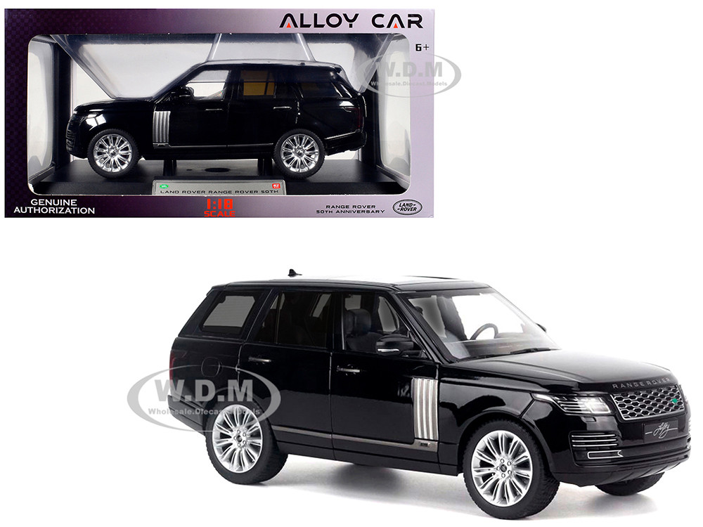 Land Rover Range Rover 50th Anniversary Black Metallic with Sunroof 1/18 Diecast Model Car by Heimanba diecast model