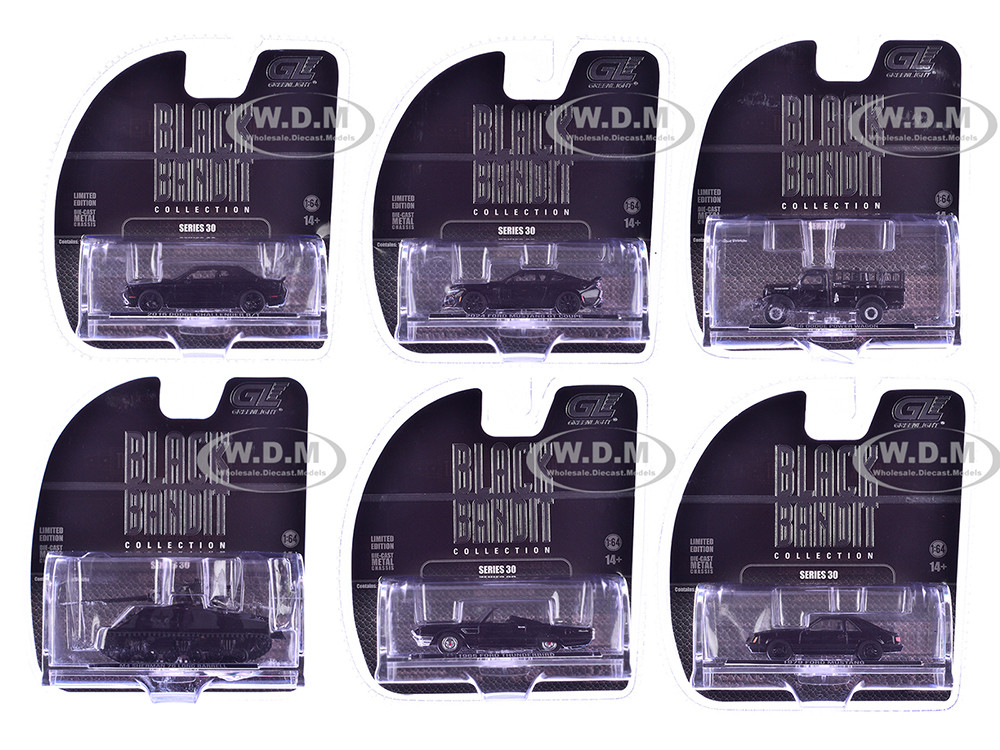 "Black Bandit" 6 piece Set Series 30 1/64 Diecast Model Cars by Greenlight diecast model