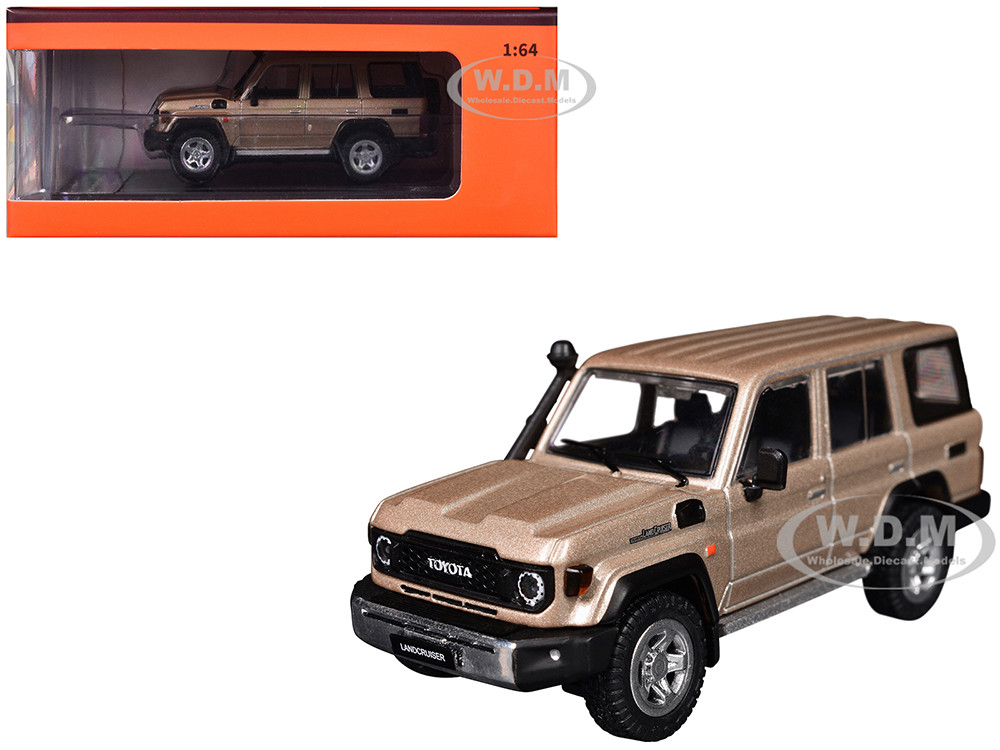Toyota Land Cruiser (J76) Gold Metallic 1/64 Diecast Model Car by GCD diecast model