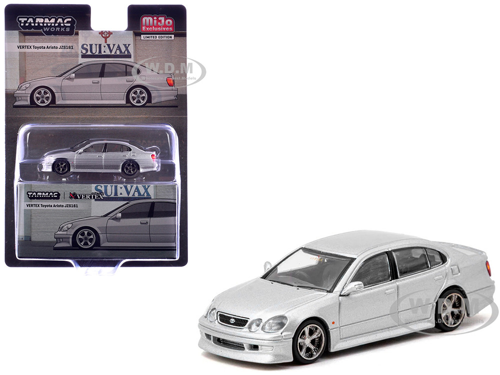 Toyota Vertex Aristo JZS161 RHD (Right Hand Drive) Silver Metallic "Global64" Series 1/64 Diecast Model by Tarmac Works diecast model
