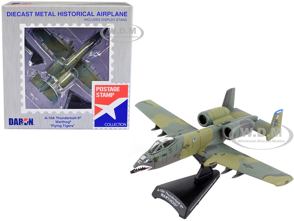 Fairchild Republic A-10A Thunderbolt II (Warthog) Aircraft "Flying Tigers - First American Volunteer Group of the Republic of China Air Force" 1/140 Diecast Model Airplane by Postage Stamp diecast model