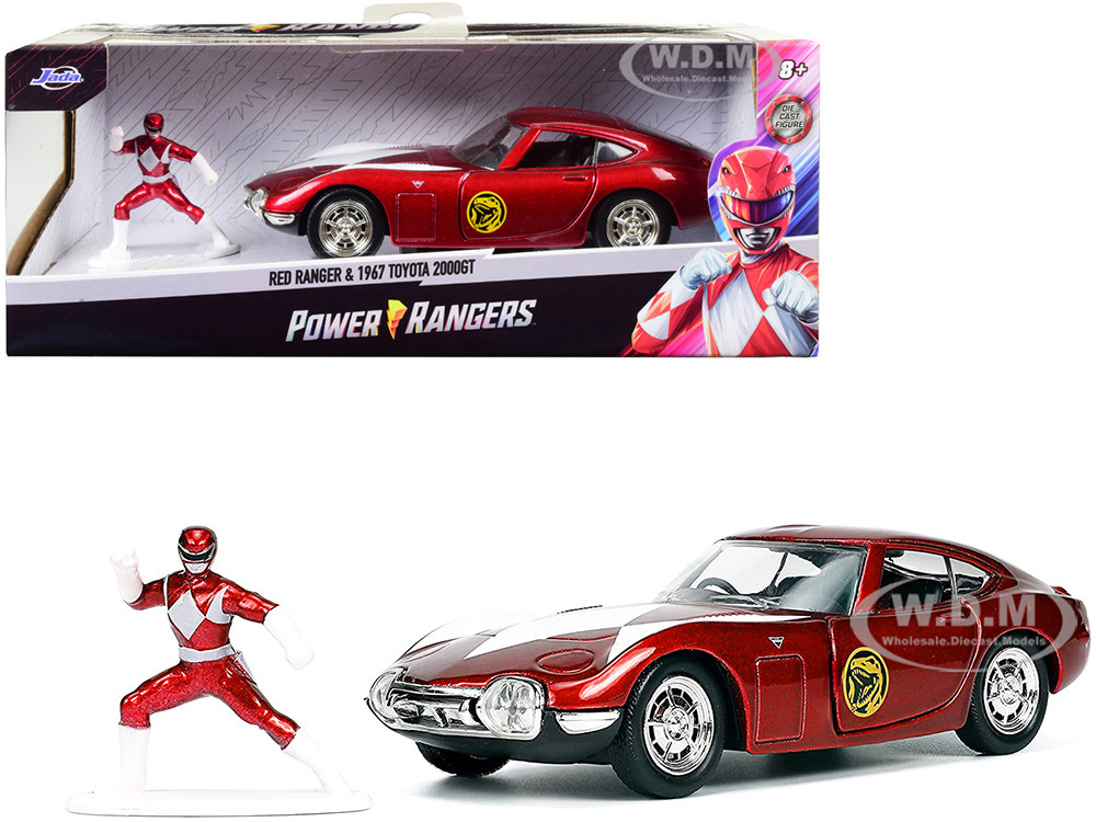 1967 Toyota 2000GT RHD (Right Hand Drive) Red Metallic and Red Ranger Diecast Figurine "Power Rangers" "Hollywood Rides" Series 1/32 Diecast Model Car by Jada diecast model