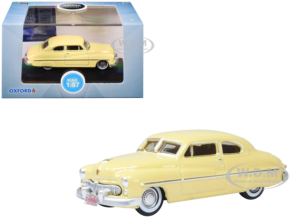 1949 Mercury 8 Coupe Calabash Yellow 1/87 (HO) Scale Diecast Model Car by Oxford Diecast diecast model