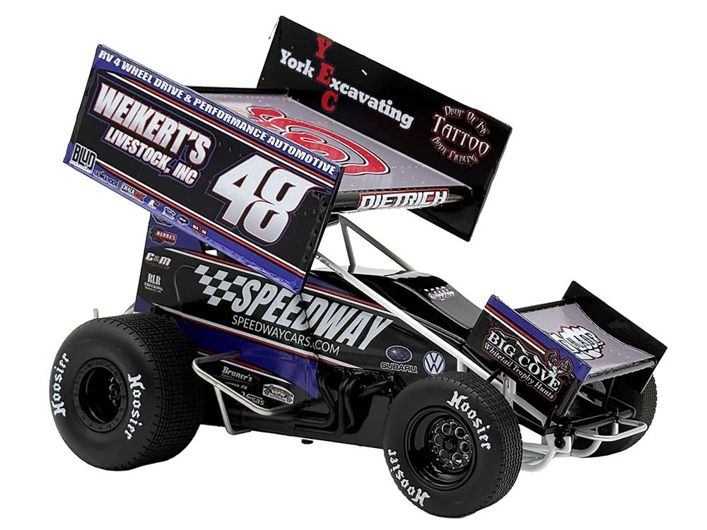 Winged Sprint Car #48 Danny Dietrich "Weikert's Livestock - Speedway Cars" Gary Kauffman Racing (2025) 1/18 Diecast Model Car by ACME diecast model