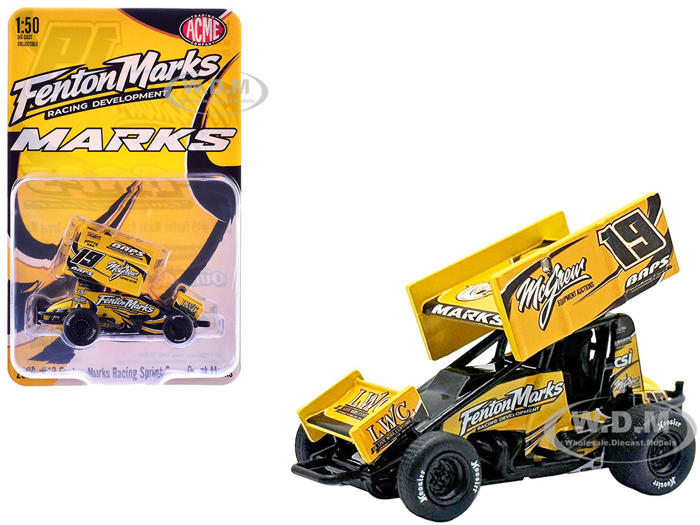 Winged Sprint Car #19 Brent Marks "Fenton Marks Racing" (2026) 1/50 Diecast Model Car by ACME diecast model