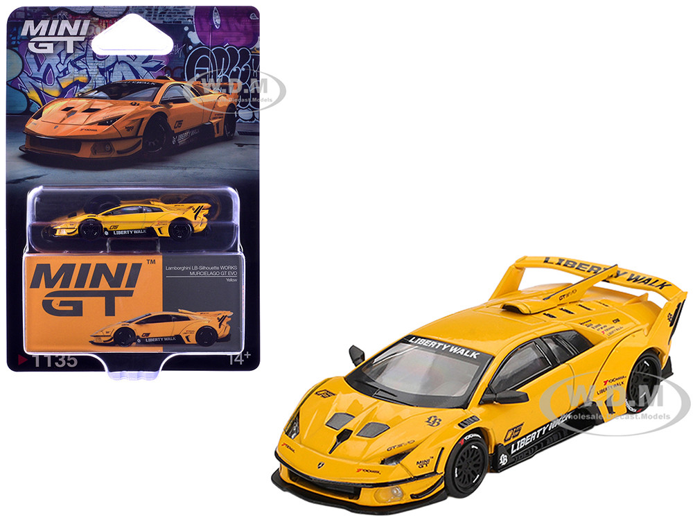 Lamborghini Murcielago GT EVO LB-Silhouette Works Yellow Limited Edition 1/64 Diecast Model Car by Mini GT diecast model