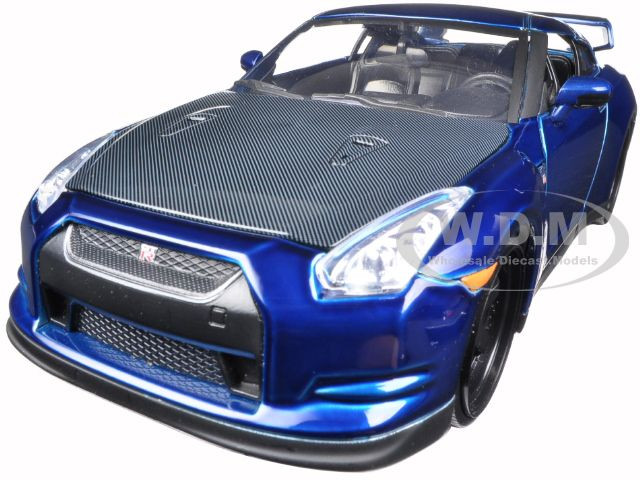 Brian's 2009 Nissan GTR R35 Blue "Fast & Furious 7" Movie 1/24 Diecast Model Car by Jada diecast model