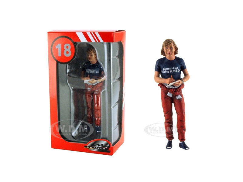 1977 Monaco GP James Hunt Standing Signing Autographs Figurine for 1/18 by Le Mans Miniatures diecast model