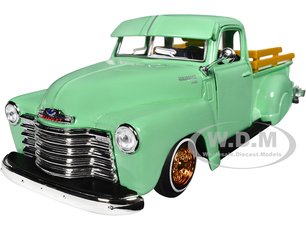 1950 Chevrolet 3100 Pickup Truck Lowrider Light Green with Gold Wheels "Lowriders" Series 1/24 Diecast Model Car by Maisto diecast model