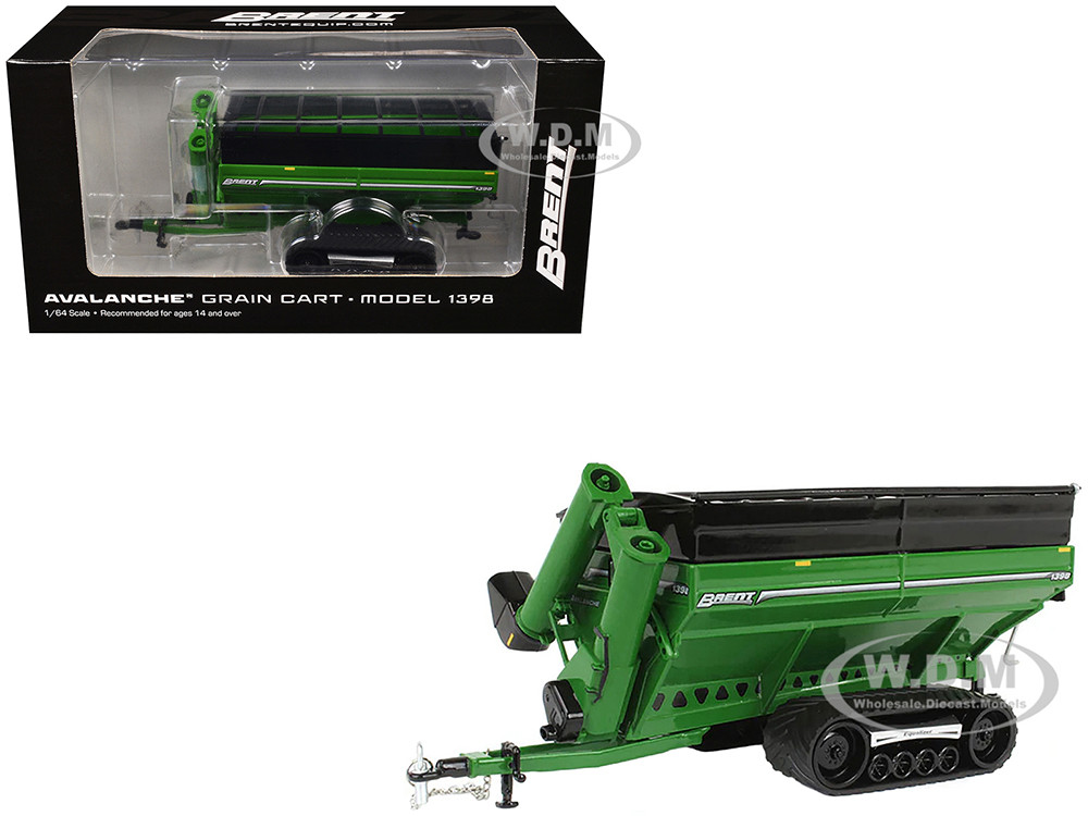 Brent 1398 Avalanche Grain Cart with Equalizer Tracks Green 1/64 Diecast Model by SpecCast diecast model