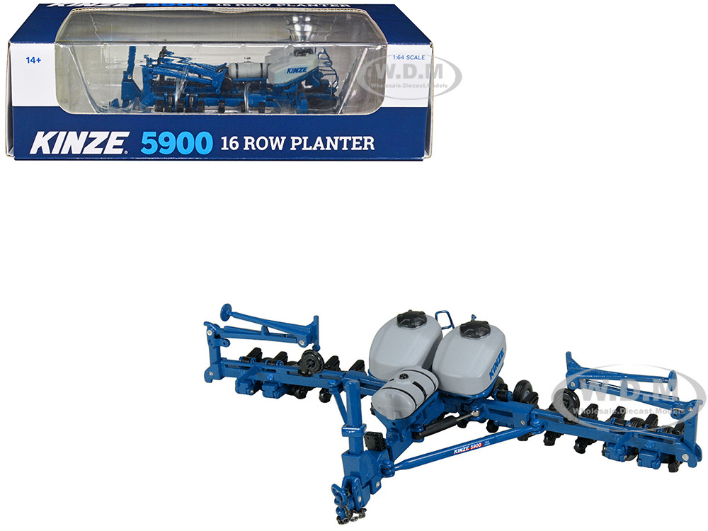 Kinze 5900 16 Row Planter Blue (Diecast Metal Replica) 1/64 Diecast Model by SpecCast diecast model