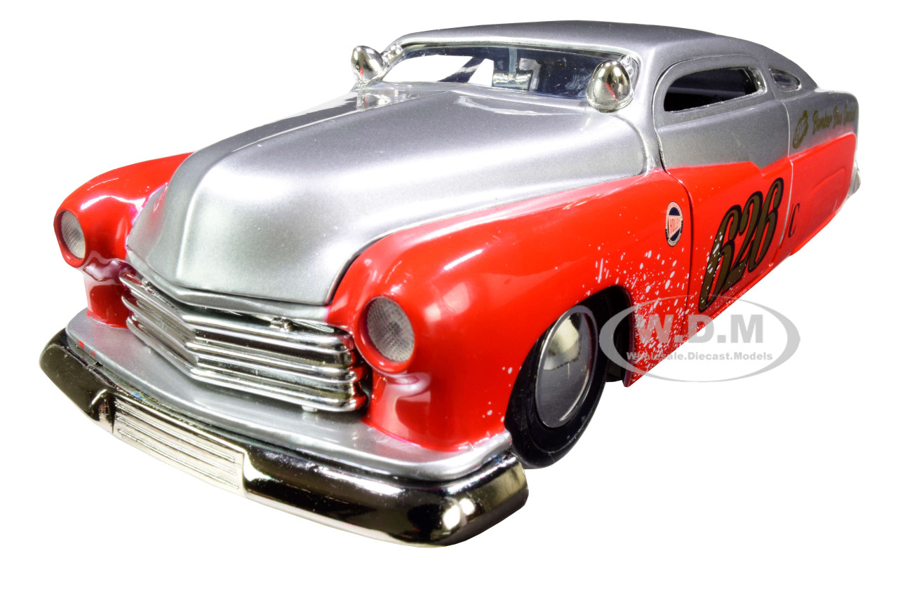 1951 Mercury Silver and Red #626 "Holley" "Bomber Bros Special" "Bigtime Muscle" 1/24 Diecast Model Car by Jada diecast model
