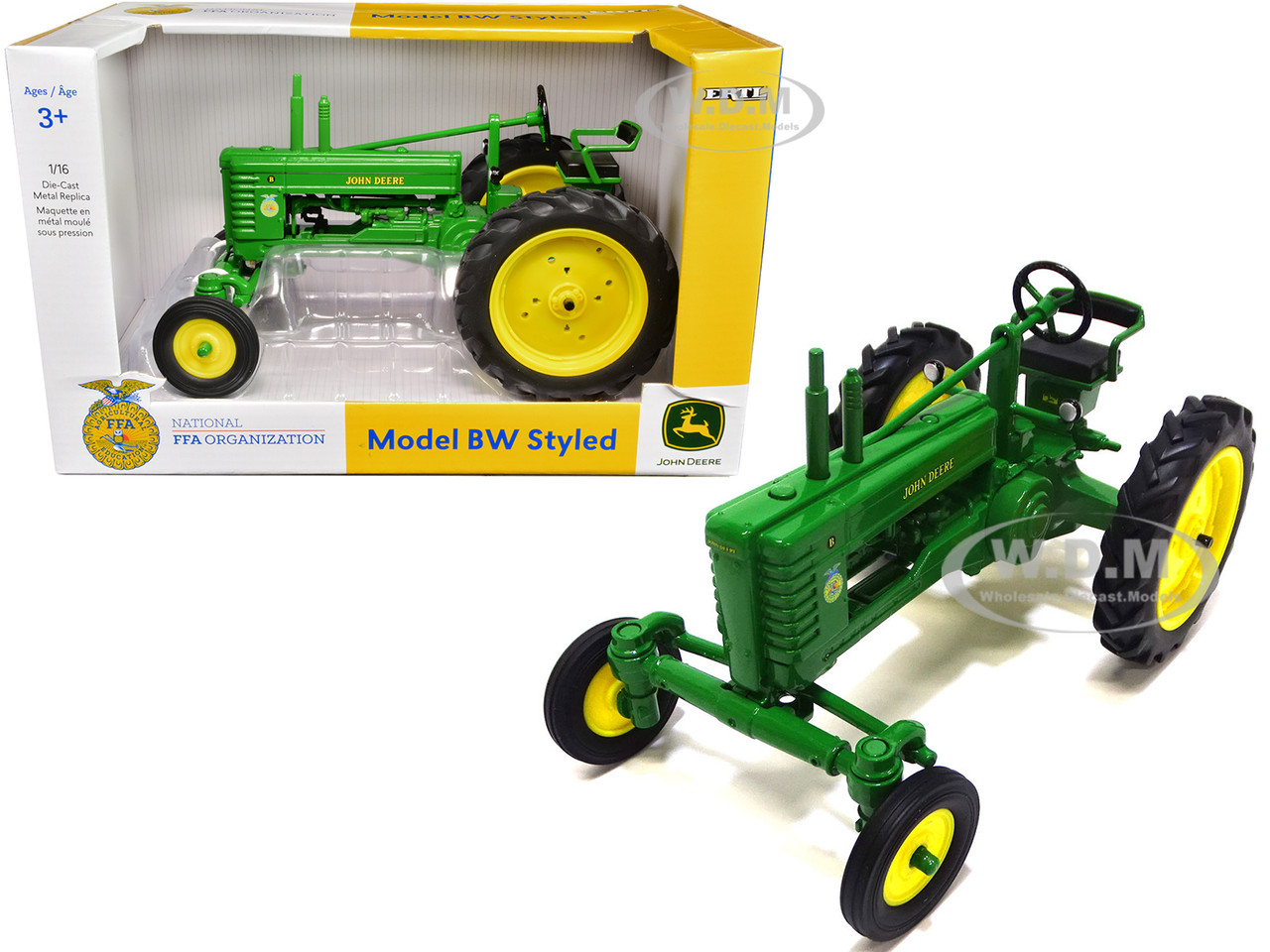 John Deere BW Styled Wide Front Tractor Green "National FFA Organization" 1/16 Diecast Model by ERTL TOMY diecast model