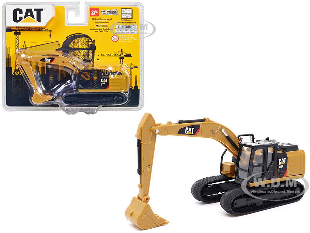CAT Caterpillar 320F L Hydraulic Excavator Yellow and Black 1/64 Diecast Model by Diecast Masters diecast model