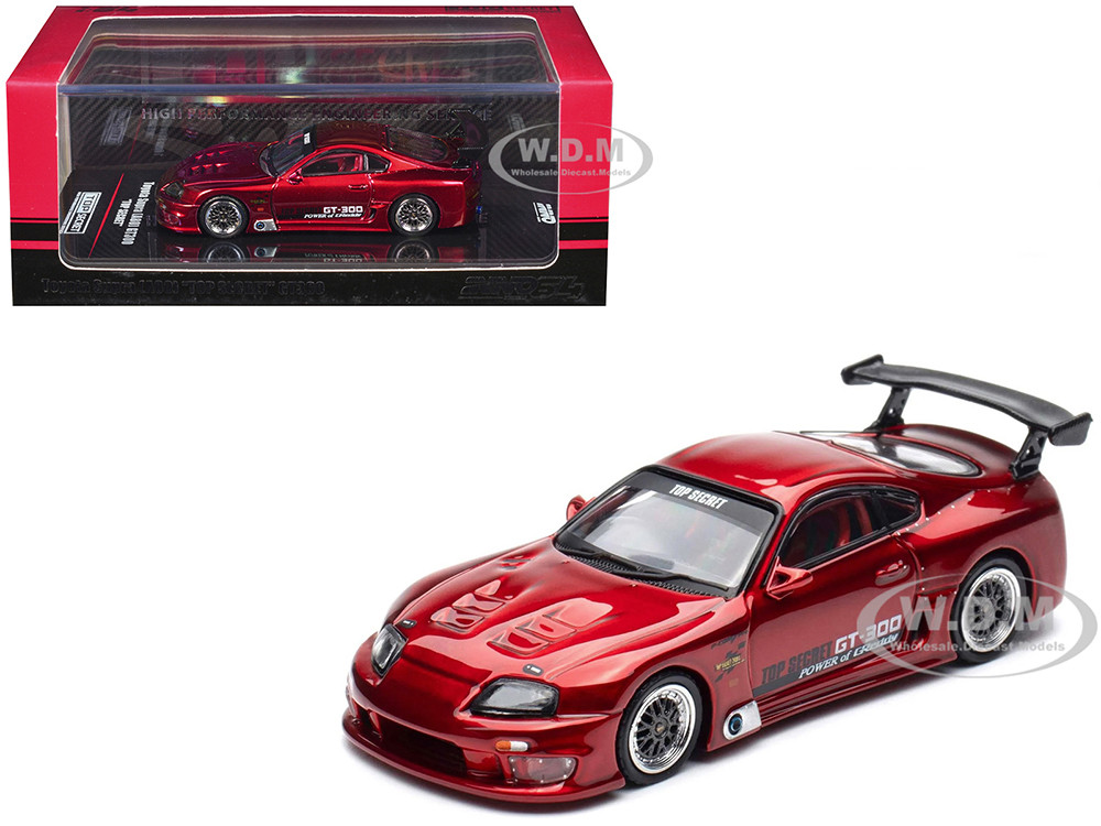 Toyota Supra (A80) "Top Secret" GT300 RHD (Right Hand Drive) Red Metallic 1/64 Diecast Model Car by Inno Models diecast model