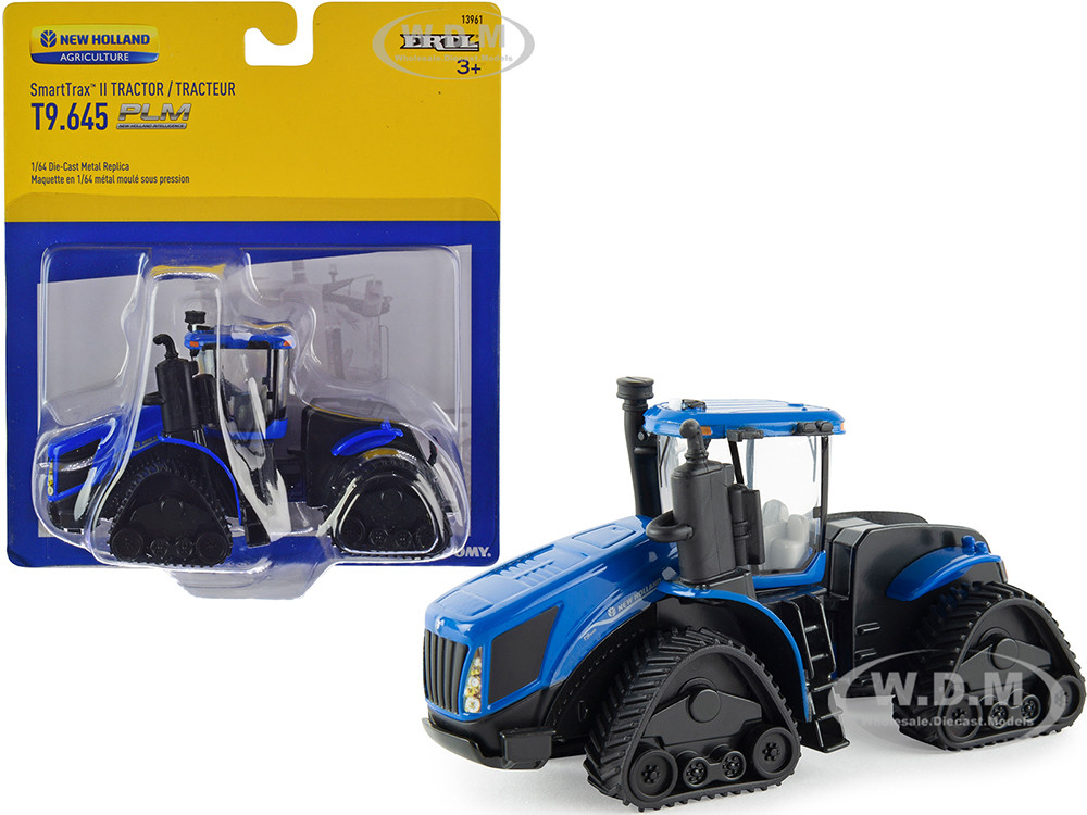 New Holland T9.645 SmartTrax II Tractor with Tracks Blue with PLM Intelligence 1/64 Diecast Model by ERTL TOMY diecast model