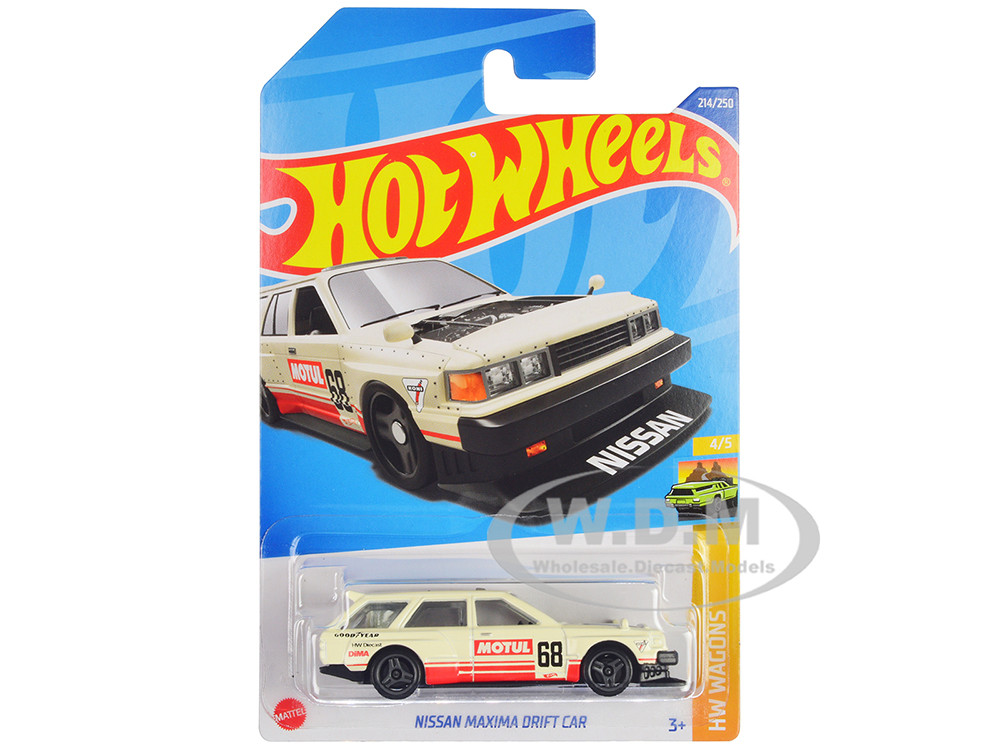 Nissan Maxima Wagon Drift Car #68 "Motul" Cream with Red Stripes "HW Wagons" Series Diecast Model Car by Hot Wheels diecast model