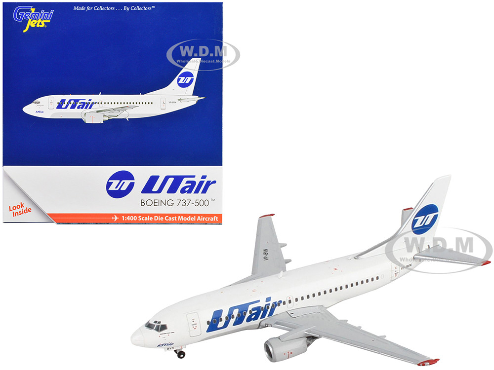 Boeing 737-500 Commercial Aircraft "UTair" White 1/400 Diecast Model Airplane by GeminiJets diecast model