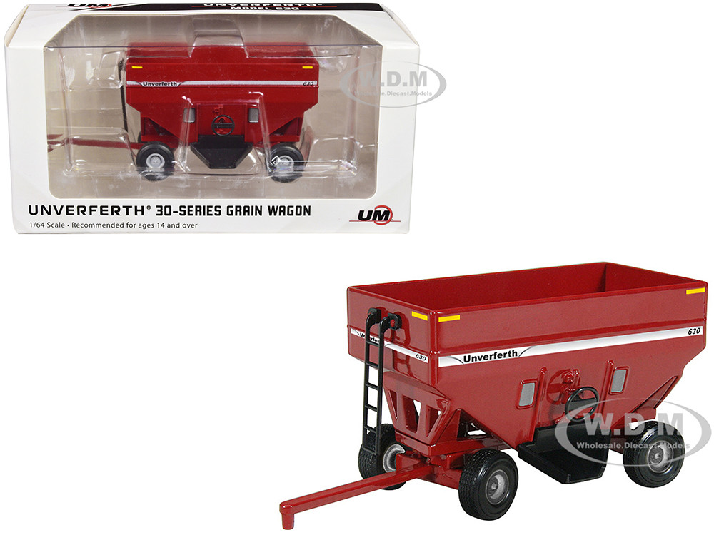 Unverferth 630 Grain Wagon Red 1/64 Diecast Model by SpecCast diecast model