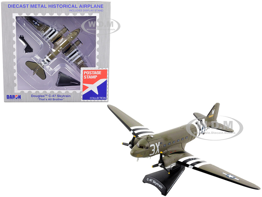 Douglas C-47 Skytrain Aircraft "That's All Brother" United States Navy 1/144 Diecast Model Airplane by Postage Stamp diecast model