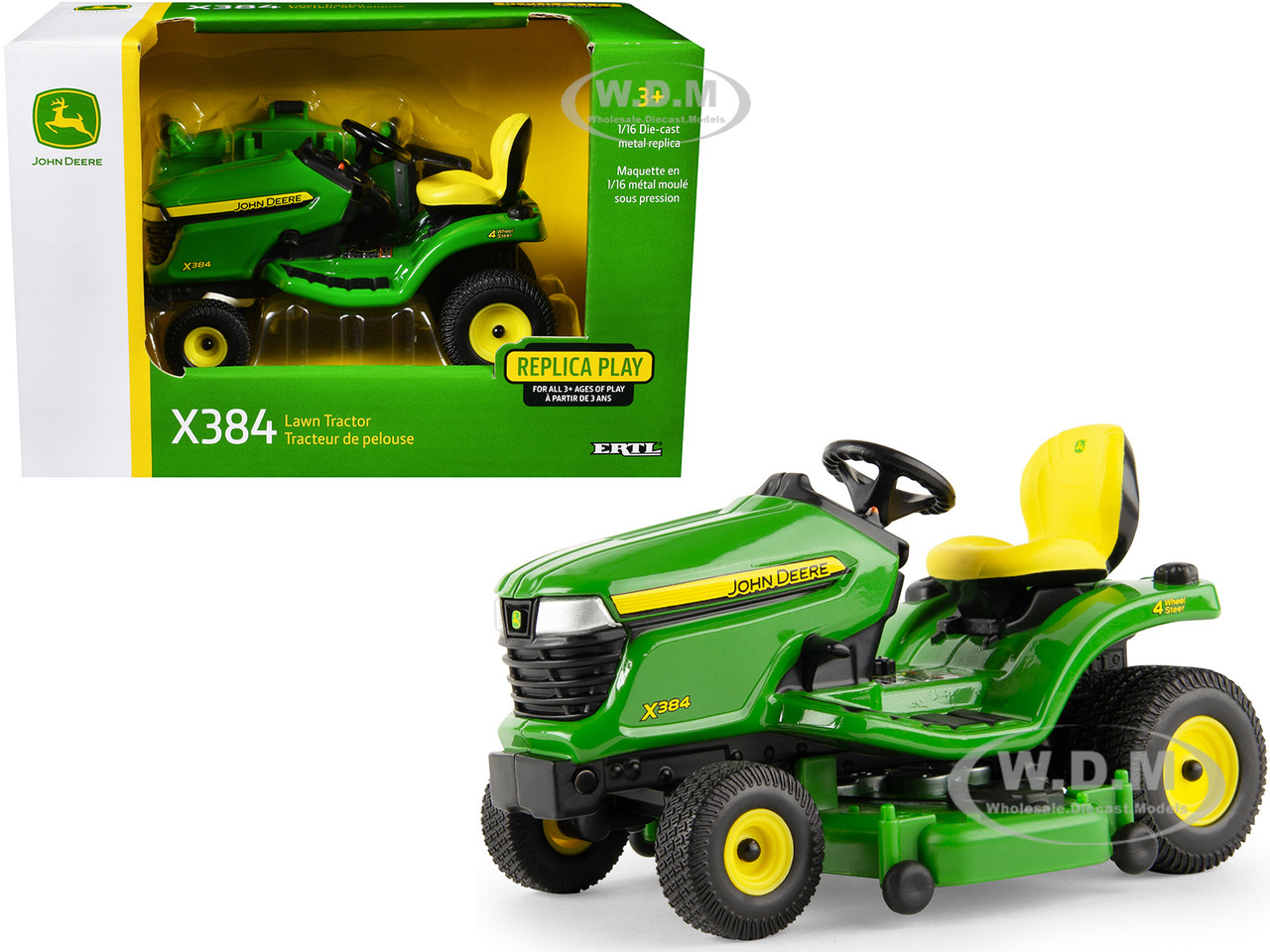 John Deere X384 Lawn Tractor Green "Replica Play" Series 1/16 Diecast Model by ERTL TOMY diecast model