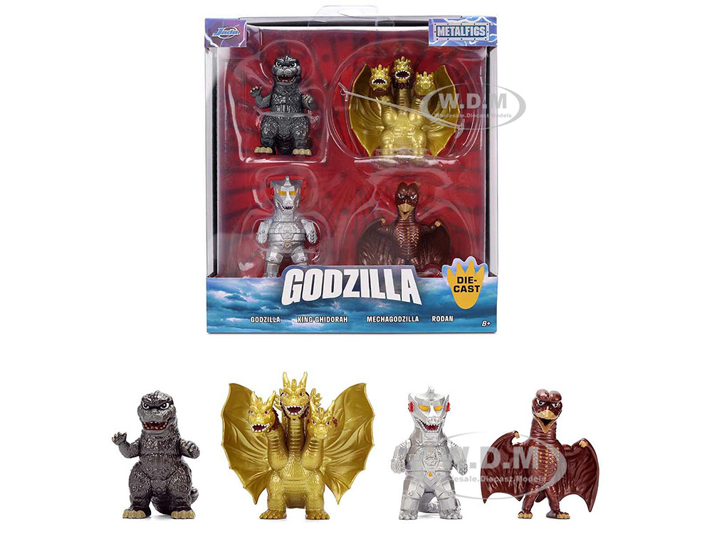 Set of 4 Diecast Figures "Godzilla" Franchise "Metalfigs" Series by Jada diecast model