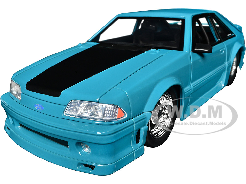 1989 Ford Mustang GT Blue with Black Hood Stripes "Fast & Furious" Series 1/24 Diecast Model Car by Jada diecast model