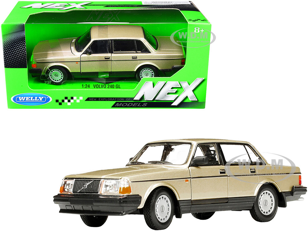 Volvo 240 GL Gold Metallic "NEX Models" 1/24 Diecast Model Car by Welly diecast model