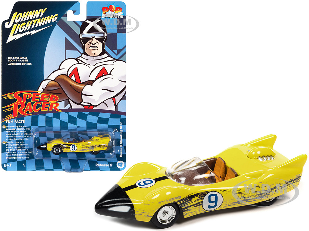 Racer X's Shooting Star (Raced Version) "Speed Racer" (1967) TV Series "Pop Culture" 2022 Release 2 1/64 Diecast Model Car by Johnny Lightning diecast model