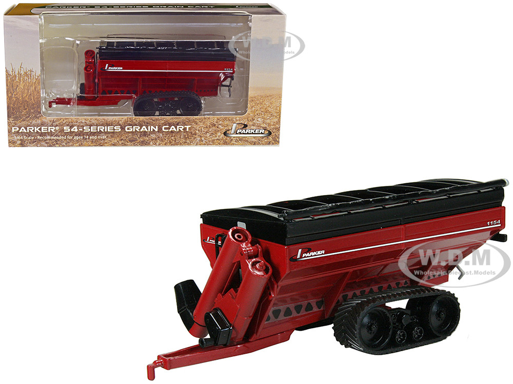 Parker 1154 Grain Cart with Tracks Red 1/64 Diecast Model by SpecCast diecast model