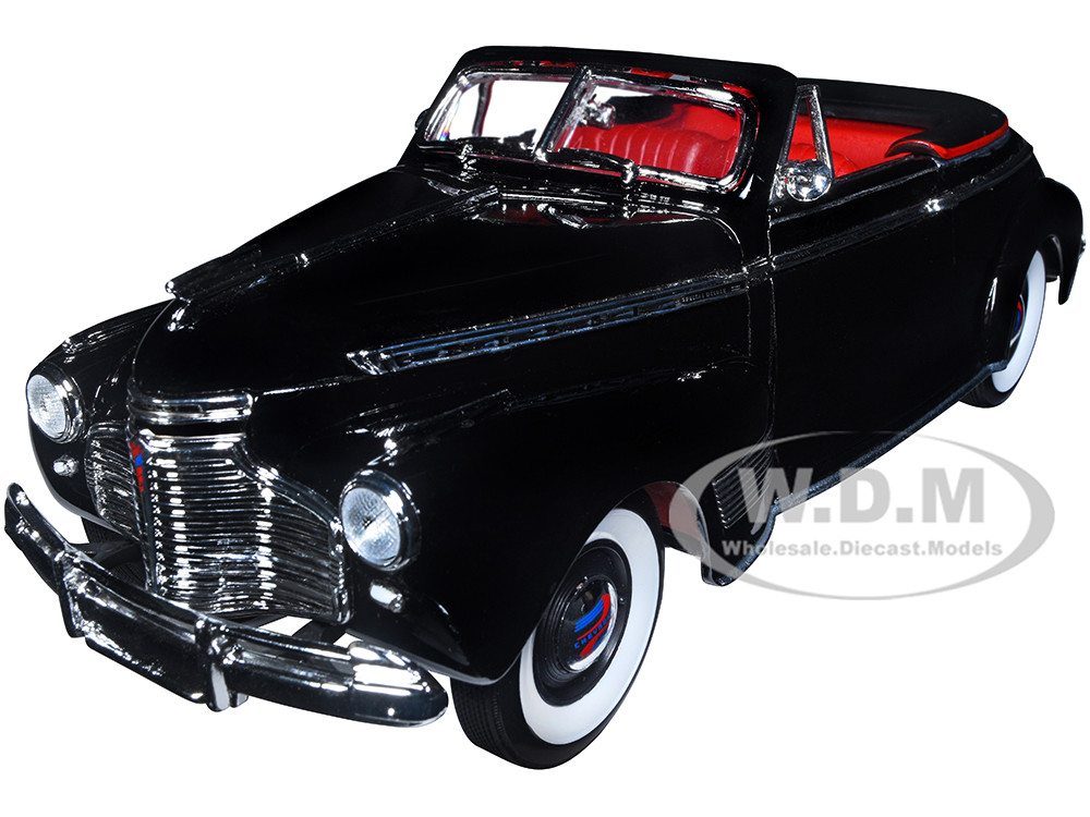1941 Chevrolet Special Deluxe Convertible Black with Red Interior "NEX Models" 1/24 Diecast Model Car by Welly diecast model