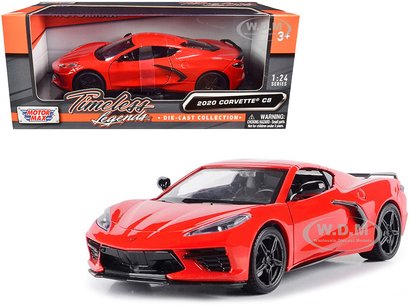2020 Chevrolet Corvette C8 Stingray Red "Timeless Legends" 1/24 Diecast Model Car by Motormax diecast model