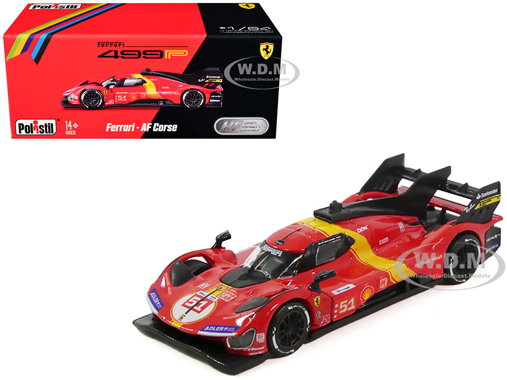 Ferrari 499P #51 James Calado - Antonio Giovinazzi - Alessandro Pier Guidi "Ferrari AF Corse" Winner "24 Hours of Le Mans" (2023) 1/64 Diecast Model Car by Polistil diecast model