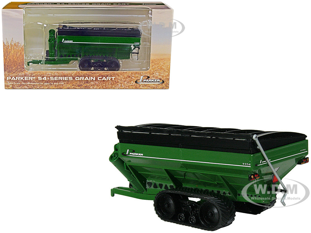 Parker 1154 Grain Cart with Tracks Green 1/64 Diecast Model by SpecCast diecast model