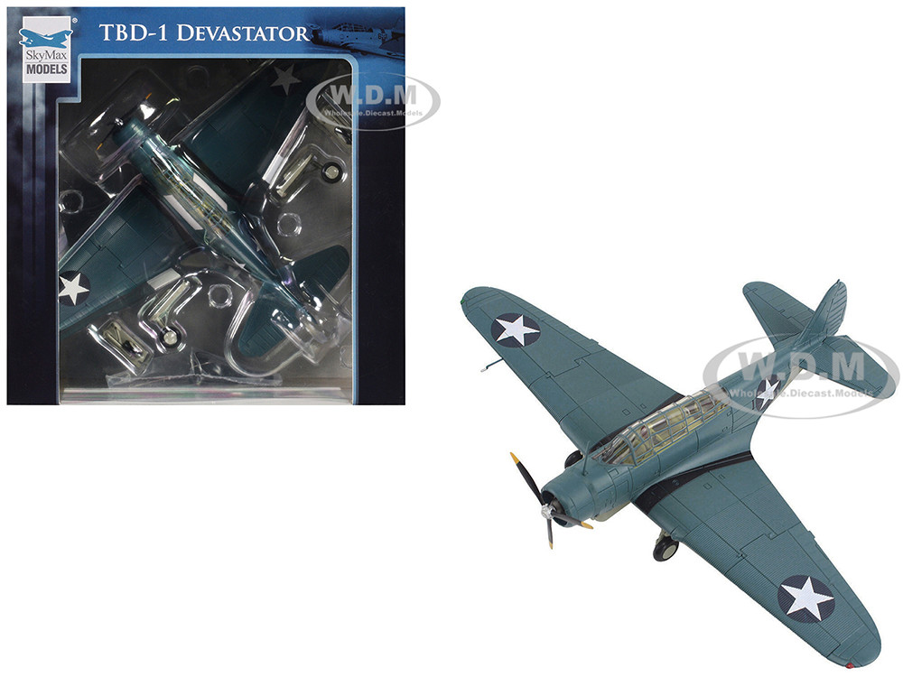 Douglas TBD-1 Devastator Bomber Aircraft "Battle of Midway, Lt Cdr EE Lindsey, VT-6, USS Enterprise" (1942) United States Navy "SkyMax Models" Series 1/72 Diecast Model by Hobby Master diecast model