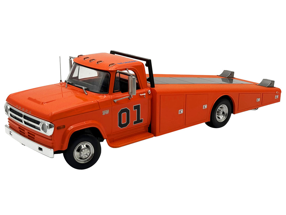 1970 Dodge D-300 Ramp Truck #01 "The General" Orange Limited Edition to 852 pieces Worldwide 1/18 Diecast Model Car by ACME diecast model
