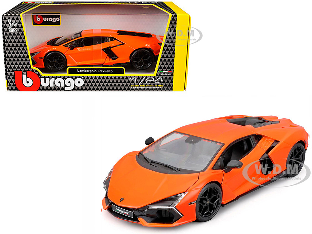 Lamborghini Revuelto Orange "Italian Design" Series 1/24 Diecast Model Car by Bburago diecast model